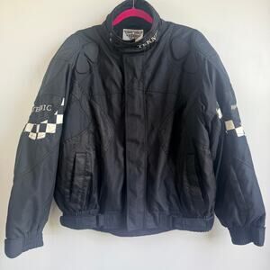 Vintage Teknic Armored Motorcycle Jacket Size 44 Textile Checkerboard Padded
